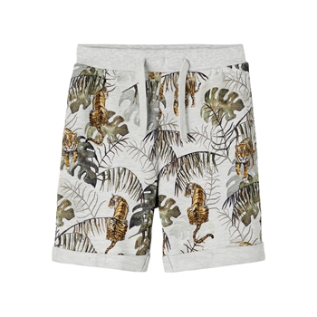 Name it - Jake sweat shorts med tiger - Light grey melange